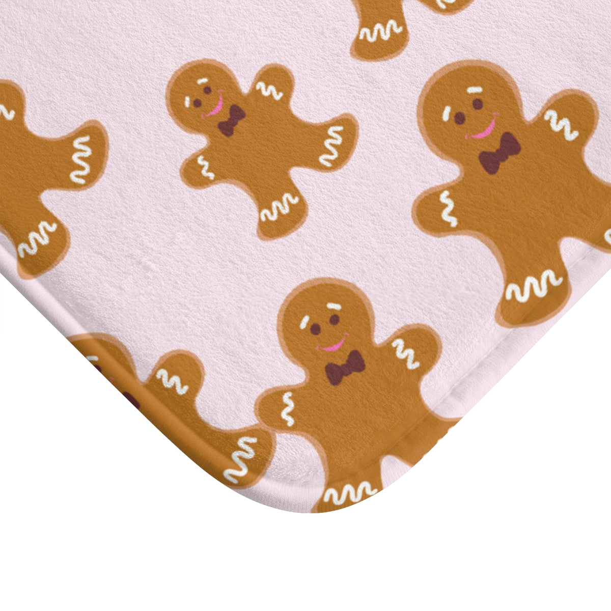 Bath Mat with Gingerbread Cookies Motif