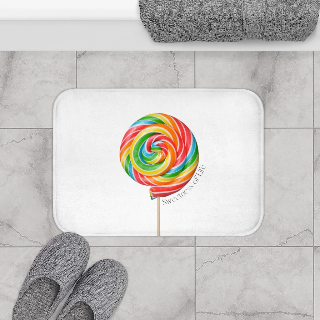 Sweetness of Life Bath Mat - White Message Design
