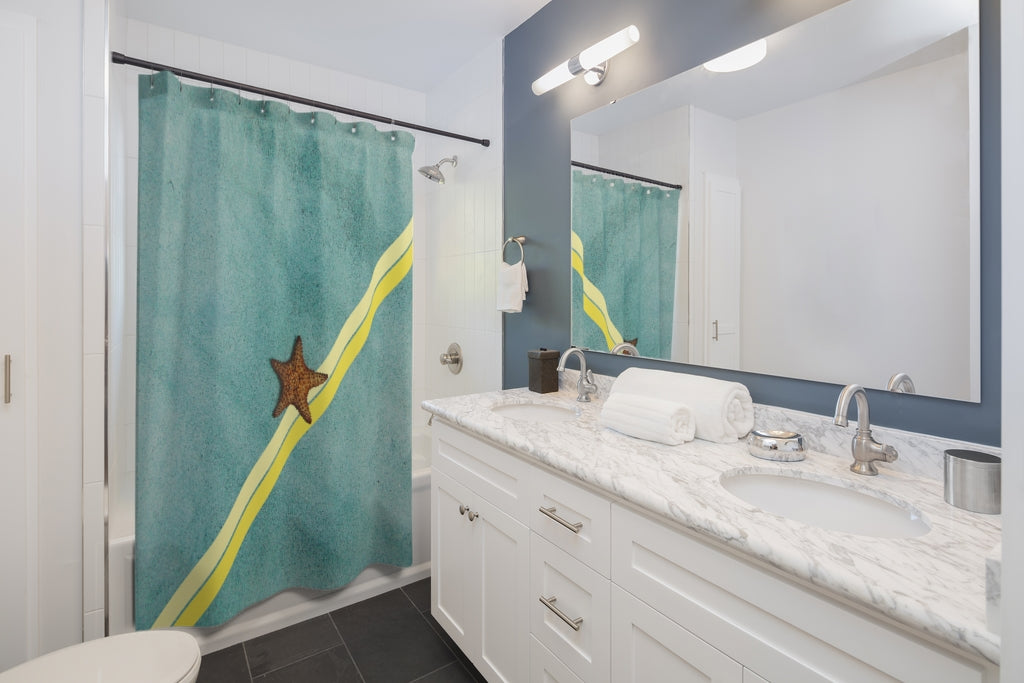 Abstract Starfish Shower Curtains for Beach-Themed Home Decor