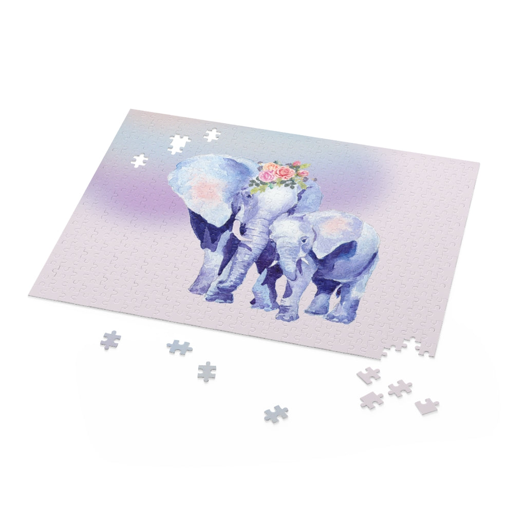 500-Piece Puzzle Featuring Auspicious Elephant Design for Mother and Baby