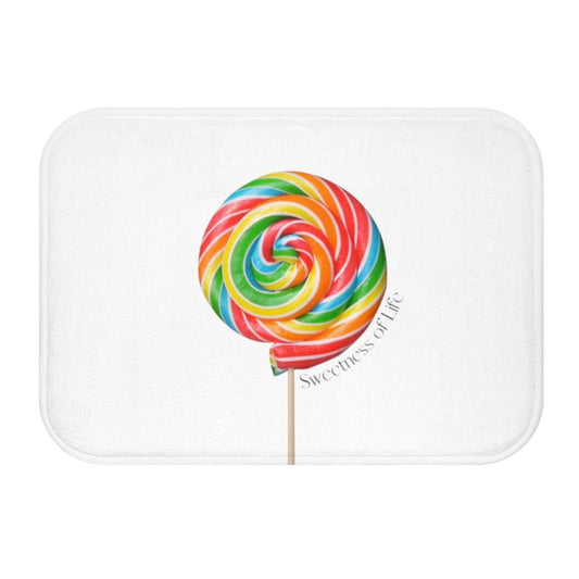 Sweetness of Life Bath Mat - White Message Design