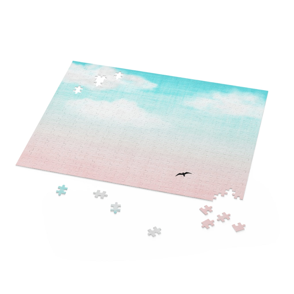 500-Piece Puzzle Featuring a Flying Bird in the Sky