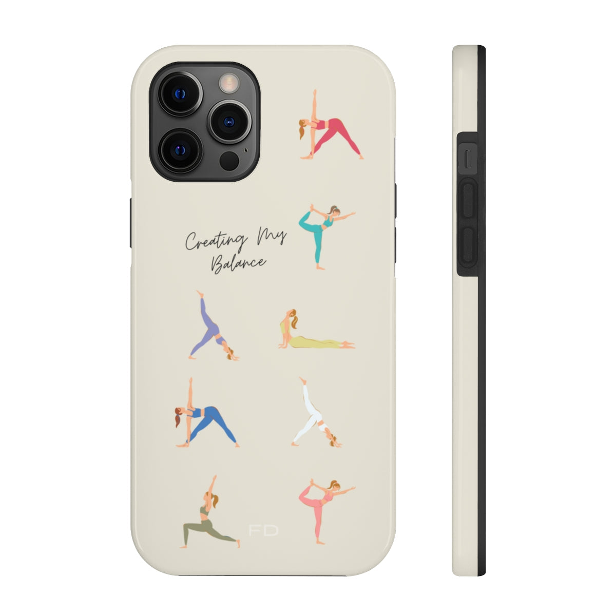 Tough Case for iPhone with Wireless Charging - Yoga Poses