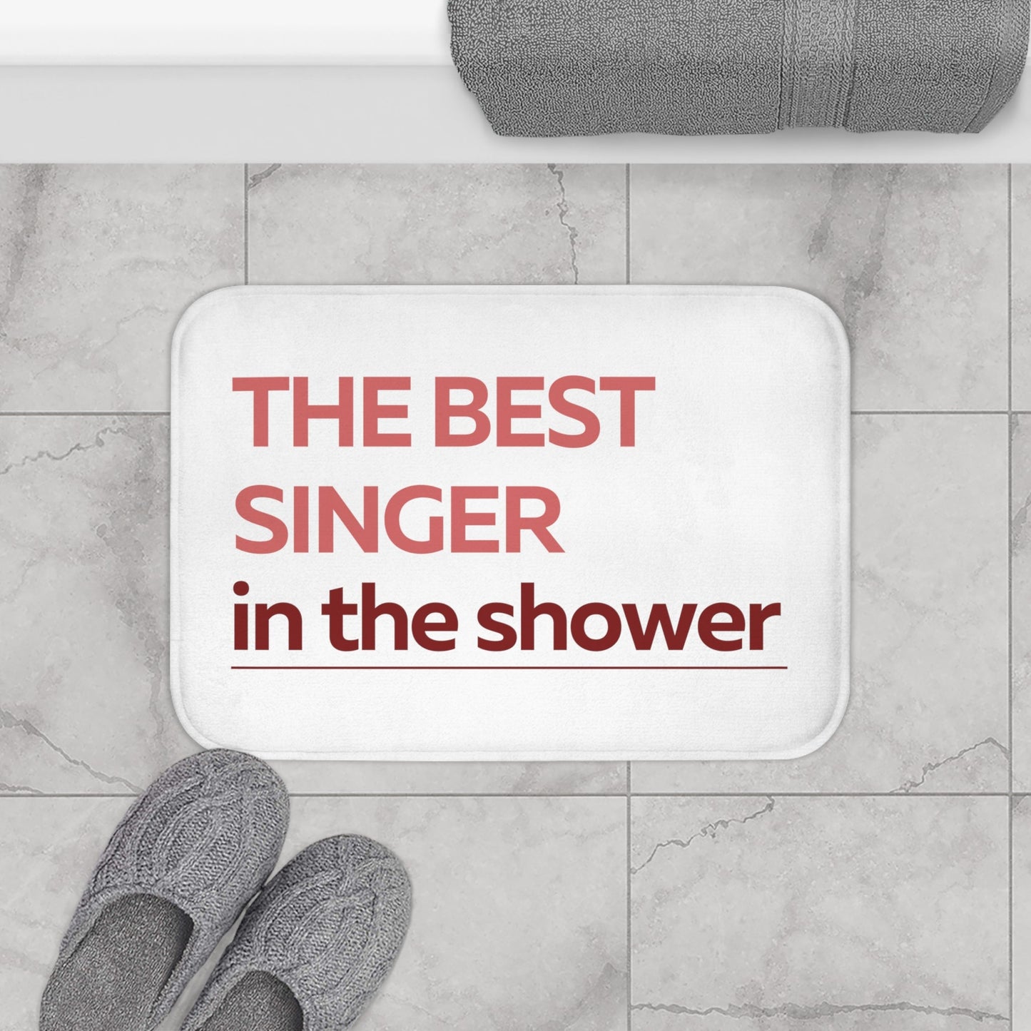 The Top Vocalist Shower Red Bath Mat