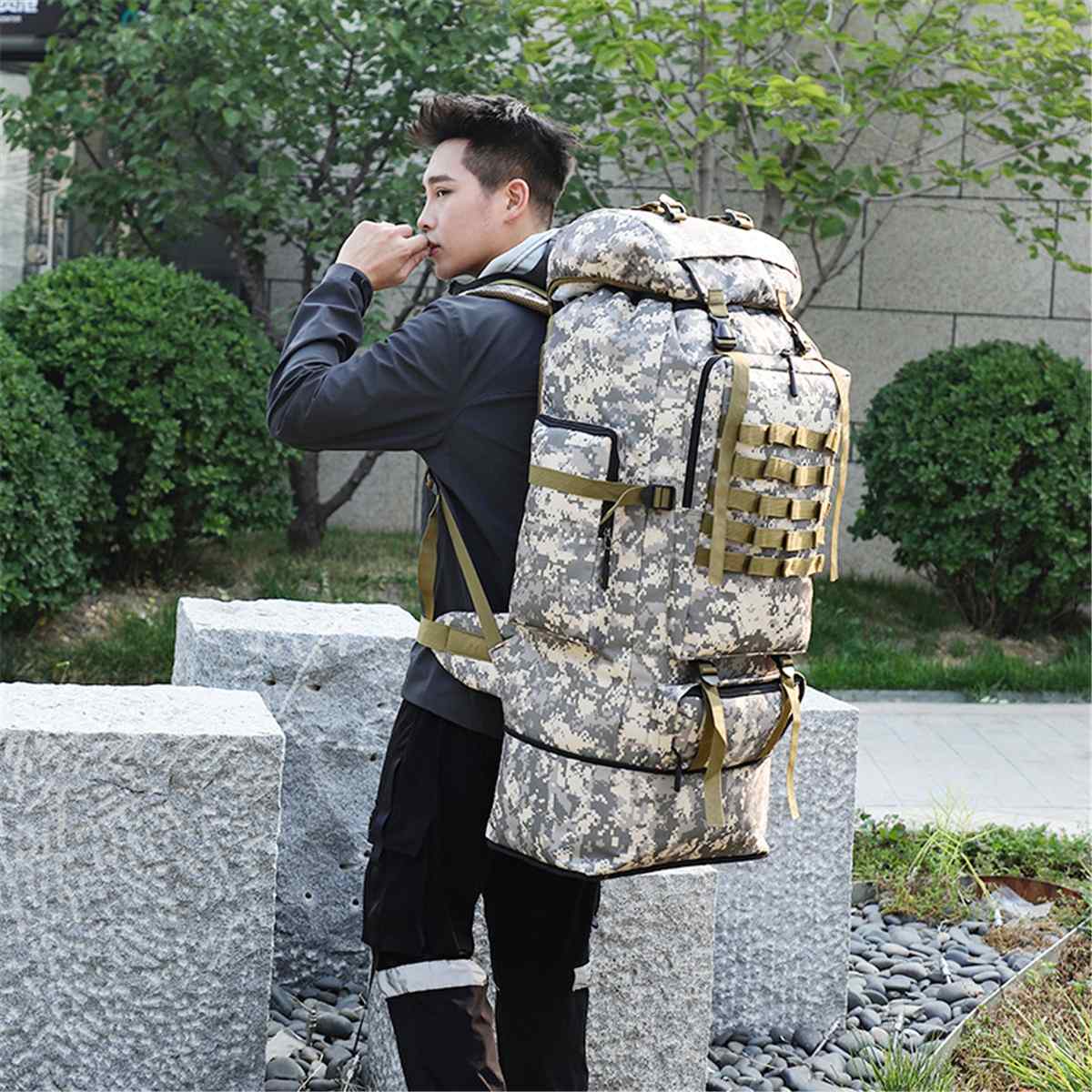 Large Capacity Waterproof Backpack for Outdoor Camping and Hiking (100L)