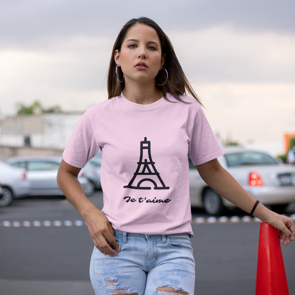 Logo T-Shirt for Women with 'Je T'aime' Message