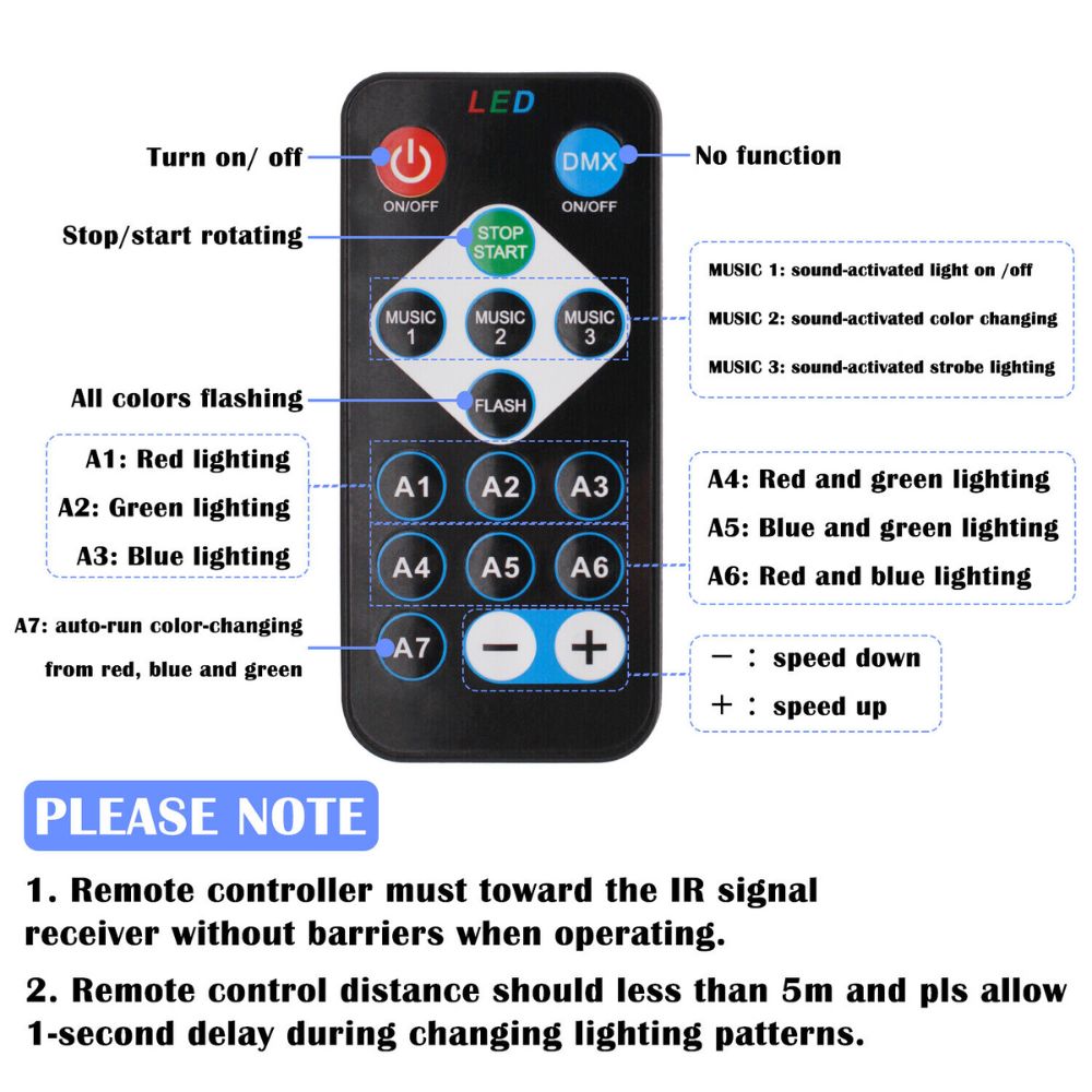 Sound-Responsive LED Party Light Projector