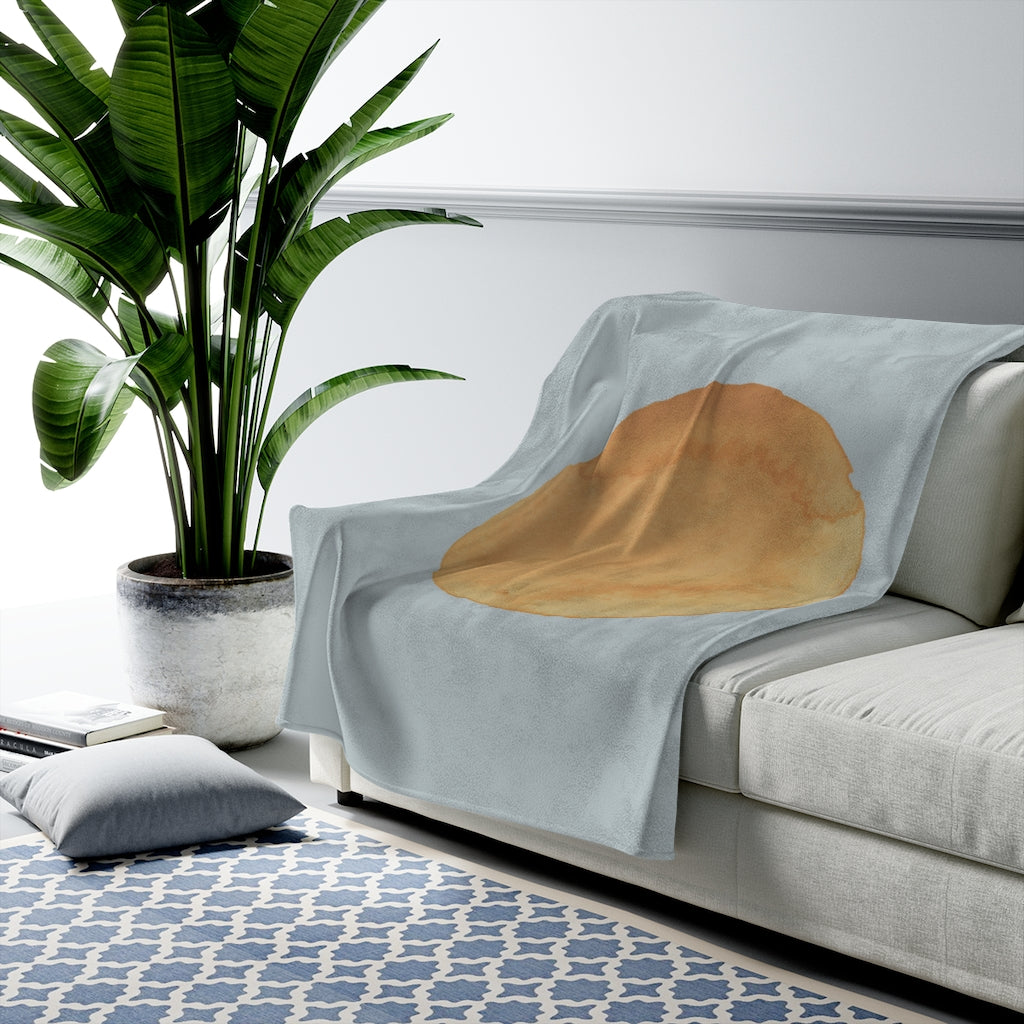 Blue Plush Throw Blankets with Sun Abstract Design - Available in 3 Sizes