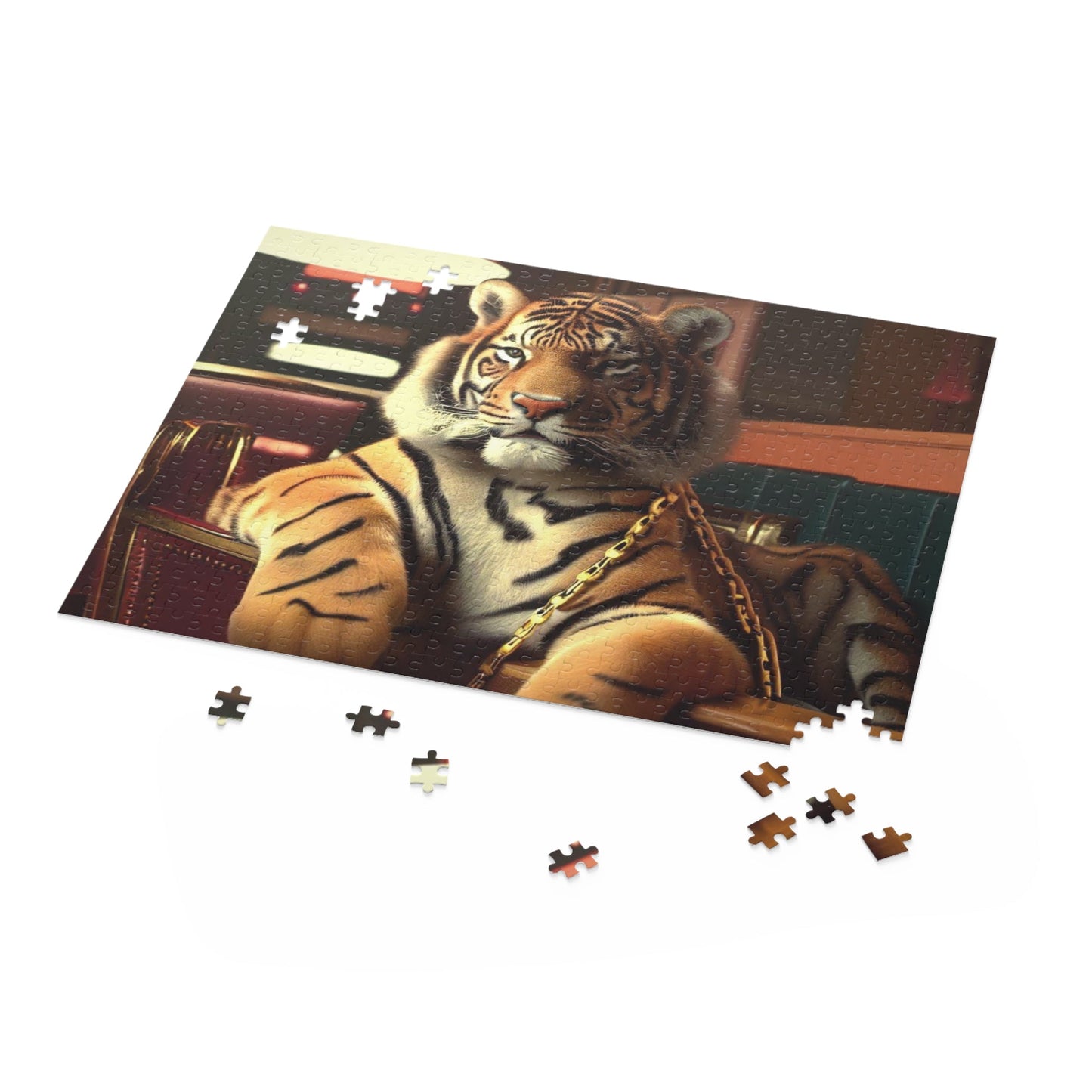 500-Piece Jigsaw Puzzle Featuring Vintage Tiger in Restaurant