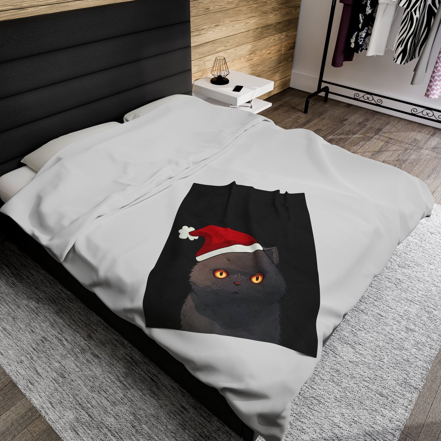 Black Cat Plush Throw Blanket for the Holiday Season