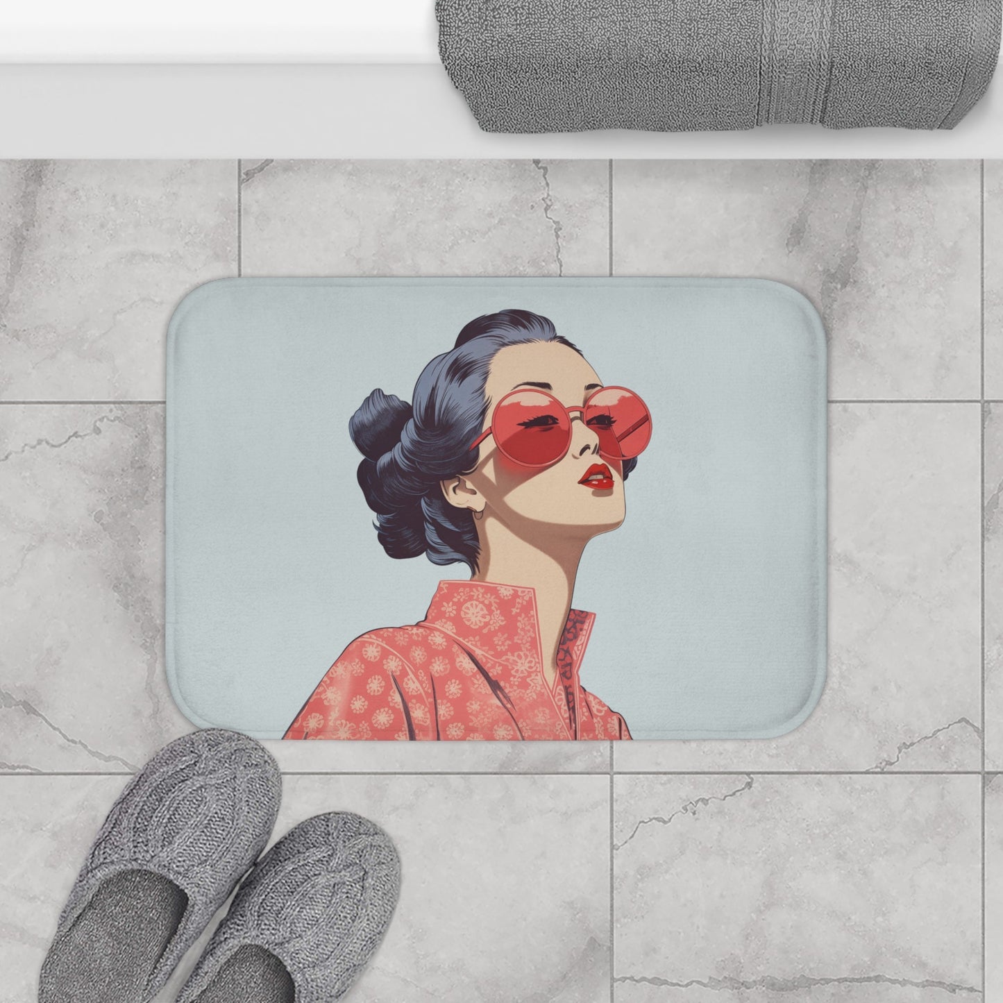 Sakura Blossom Kimono Style Bath Mat