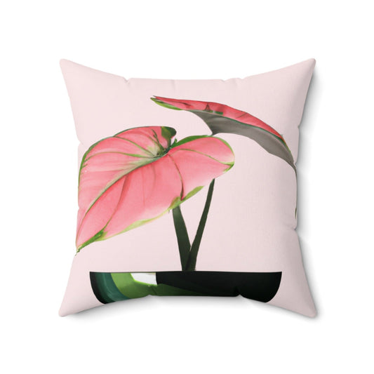 Square Pillow with Philodendron Pink Princess Design - Available in 3 Sizes