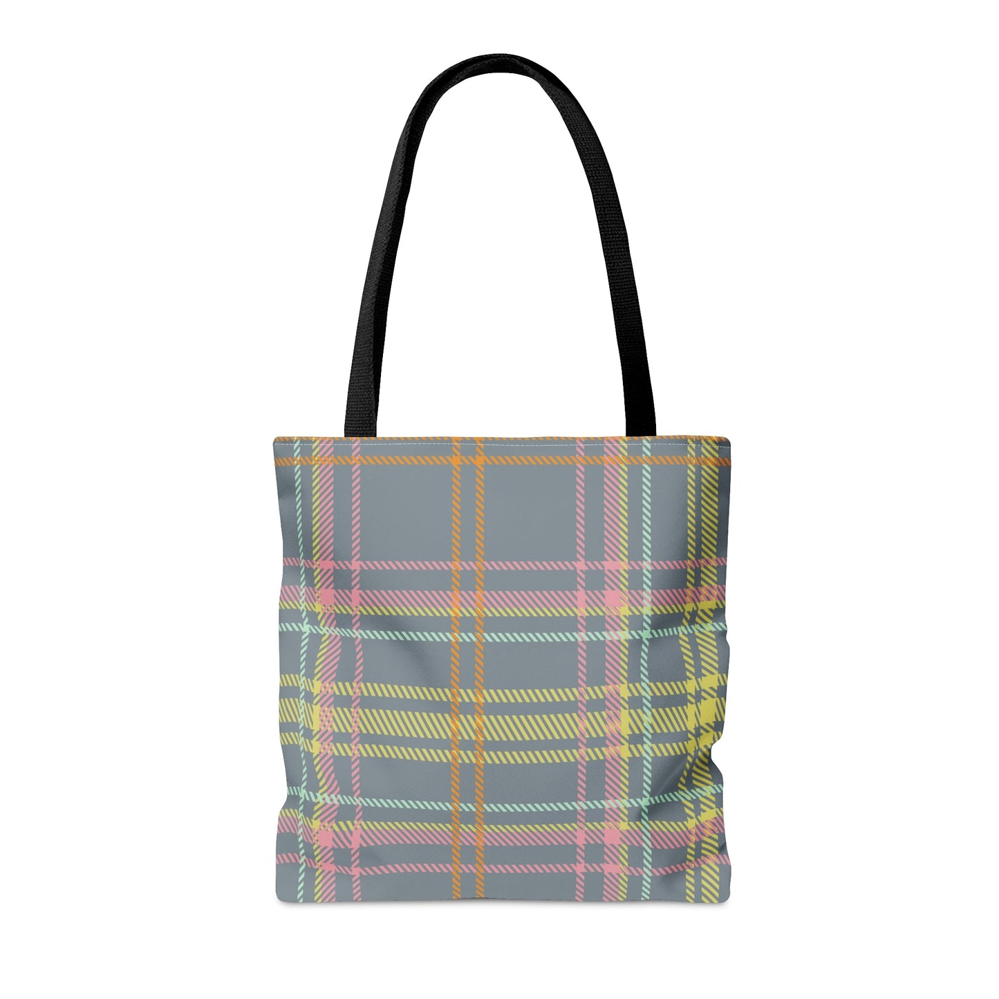 Yellow and Gray Checkered Tote Bag