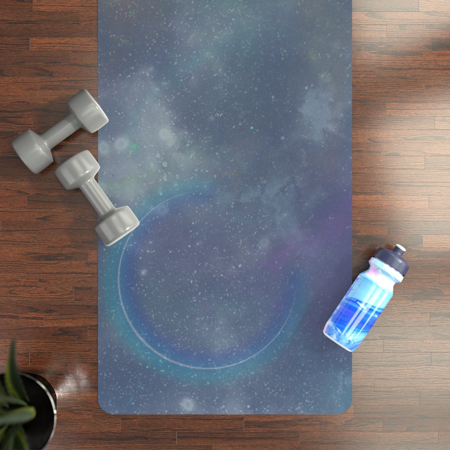 Space Yoga Mat Illuminated by Solar Lights