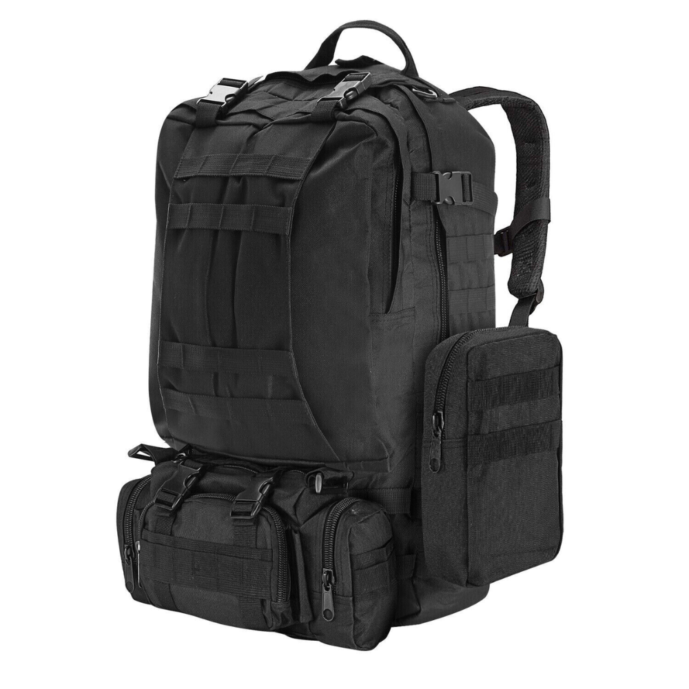 55L Waterproof Backpack for Outdoor Activities with Military-Inspired Design