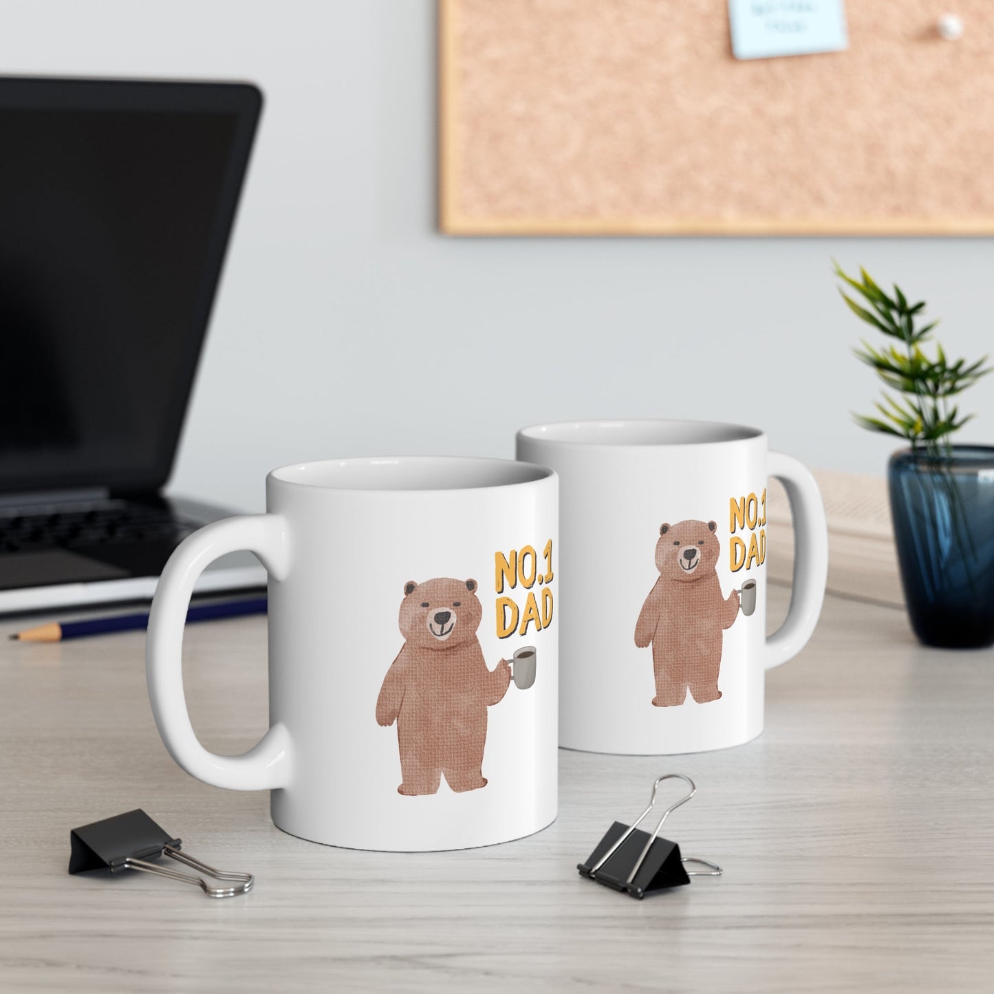 Top Dad Teddy Bear Mug for Tea and Coffee