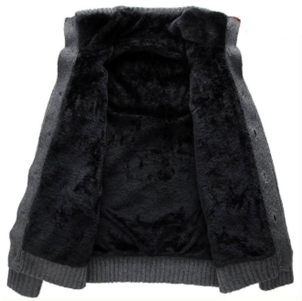 Ultra Cozy Men's Faux Fur Inner Cardigan for Cold Winter Days