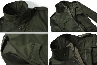 Short Parka with Stand-Up Collar for Men