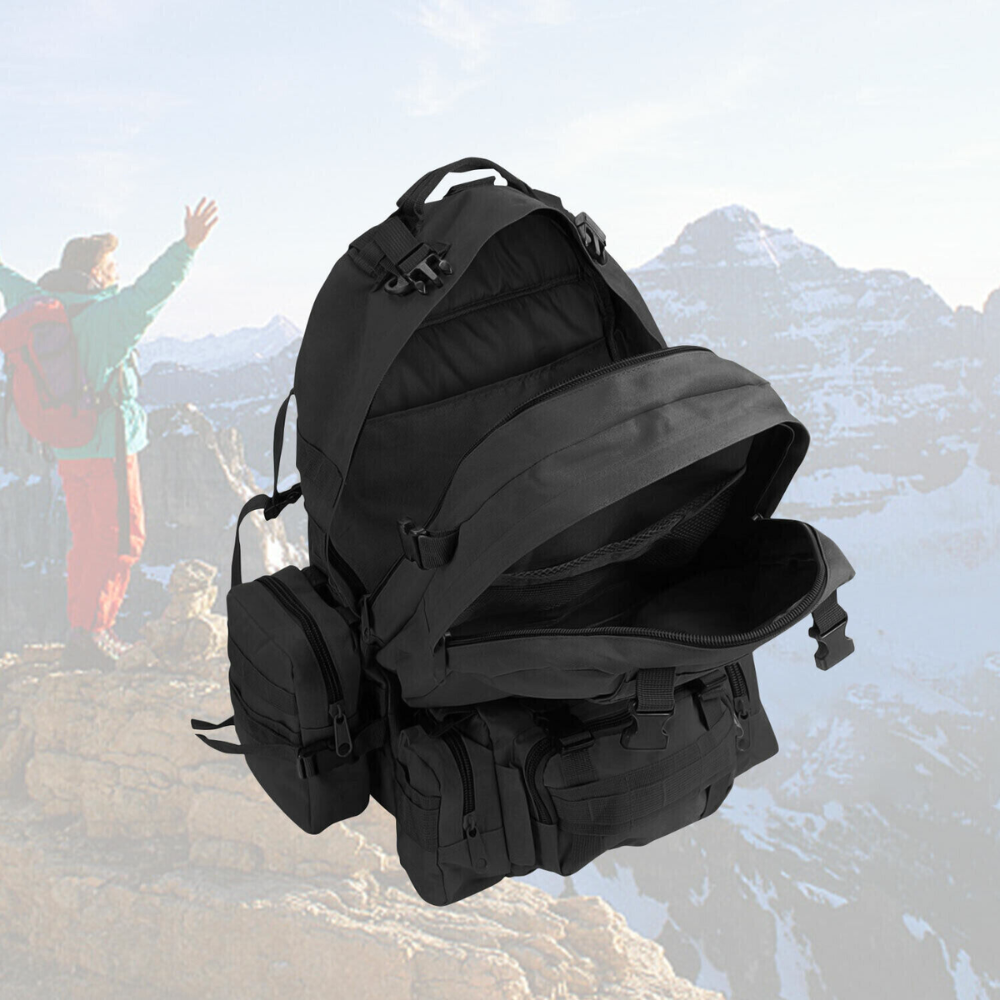 55L Waterproof Backpack for Outdoor Activities with Military-Inspired Design