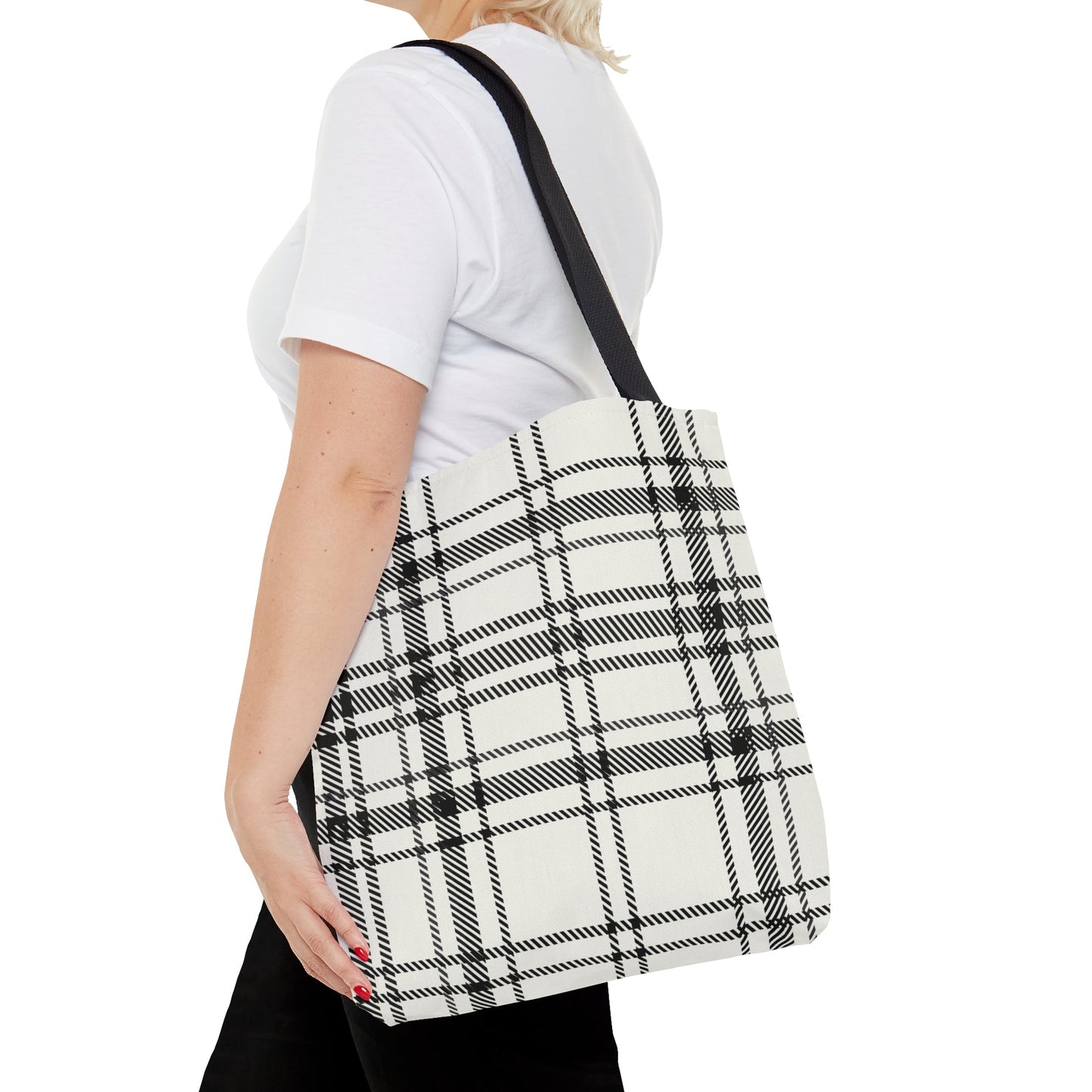 Monochromatic Checkered Handbag