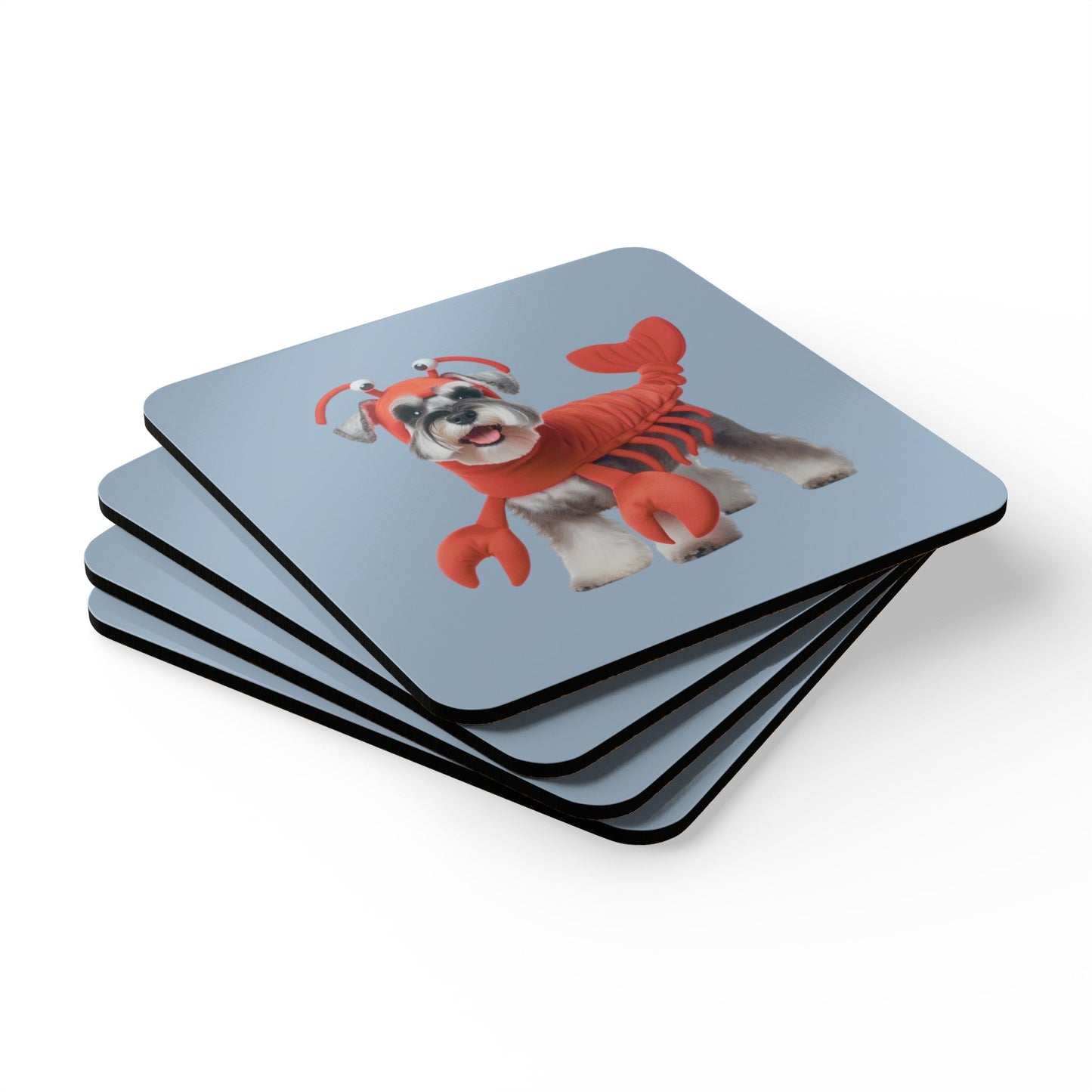 Lobster Suit Schnauzer Coaster Set (4 PCS)