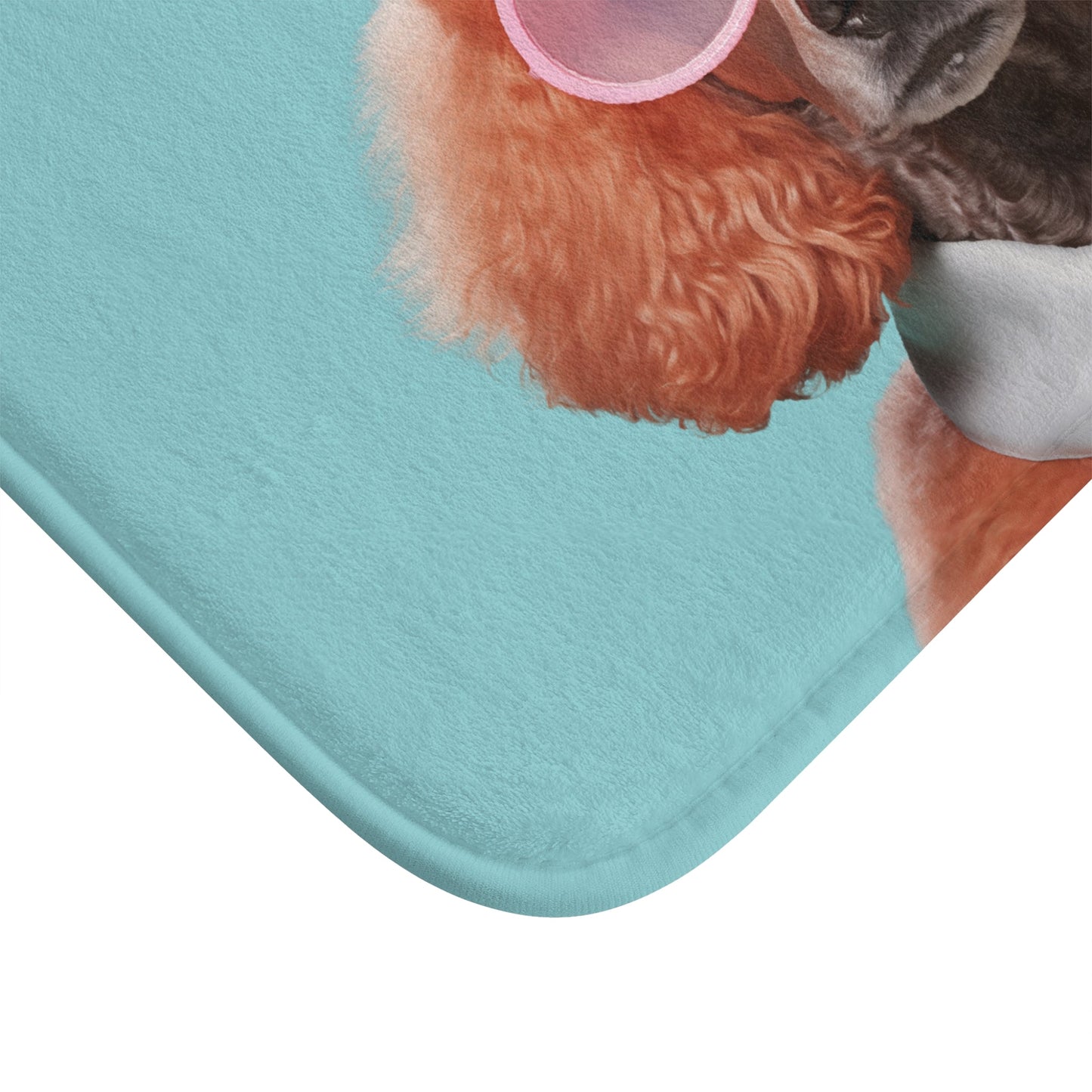 Stylish Canine with Sunglasses Bath Mat