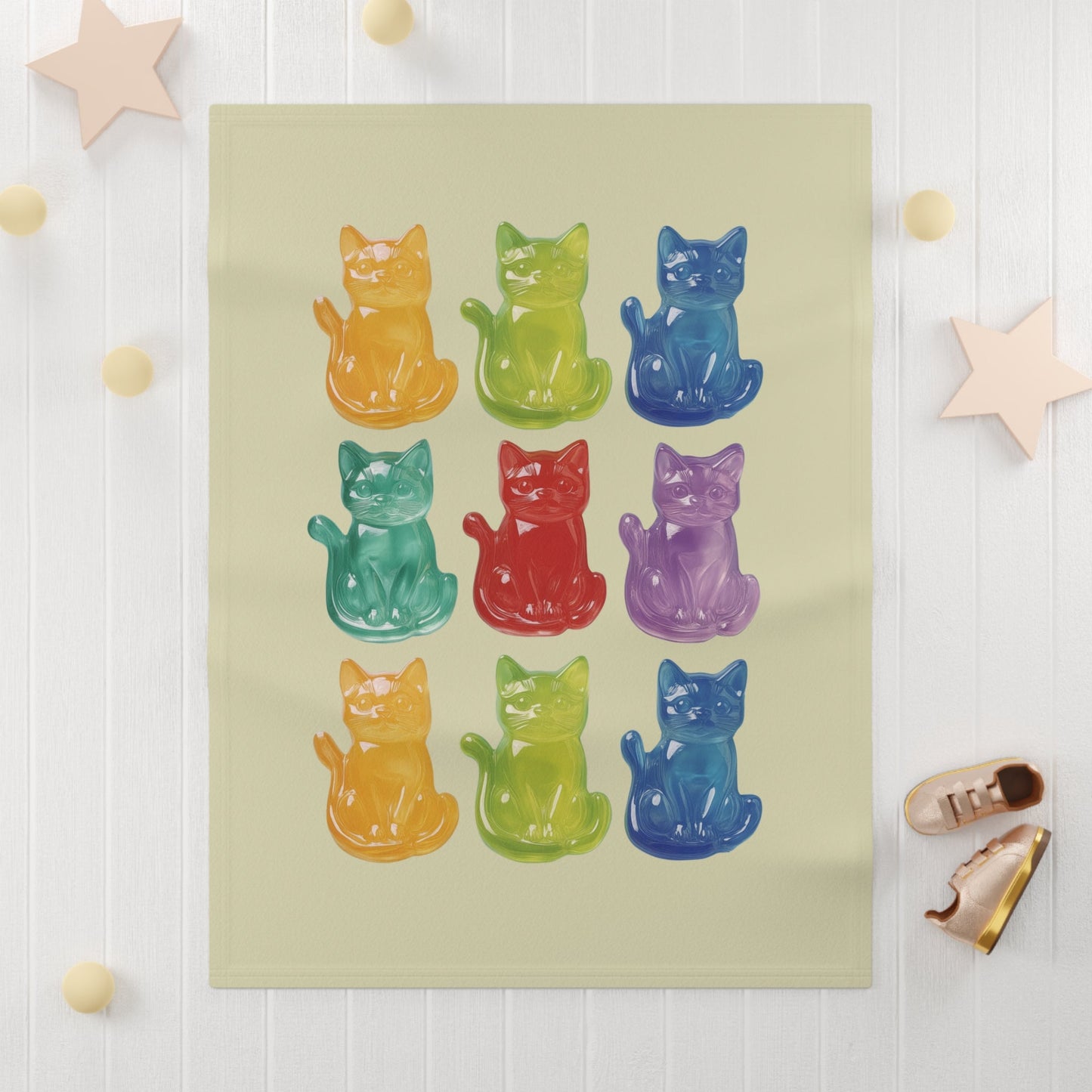 Soft Fleece Baby Blanket with Cute Cat Design