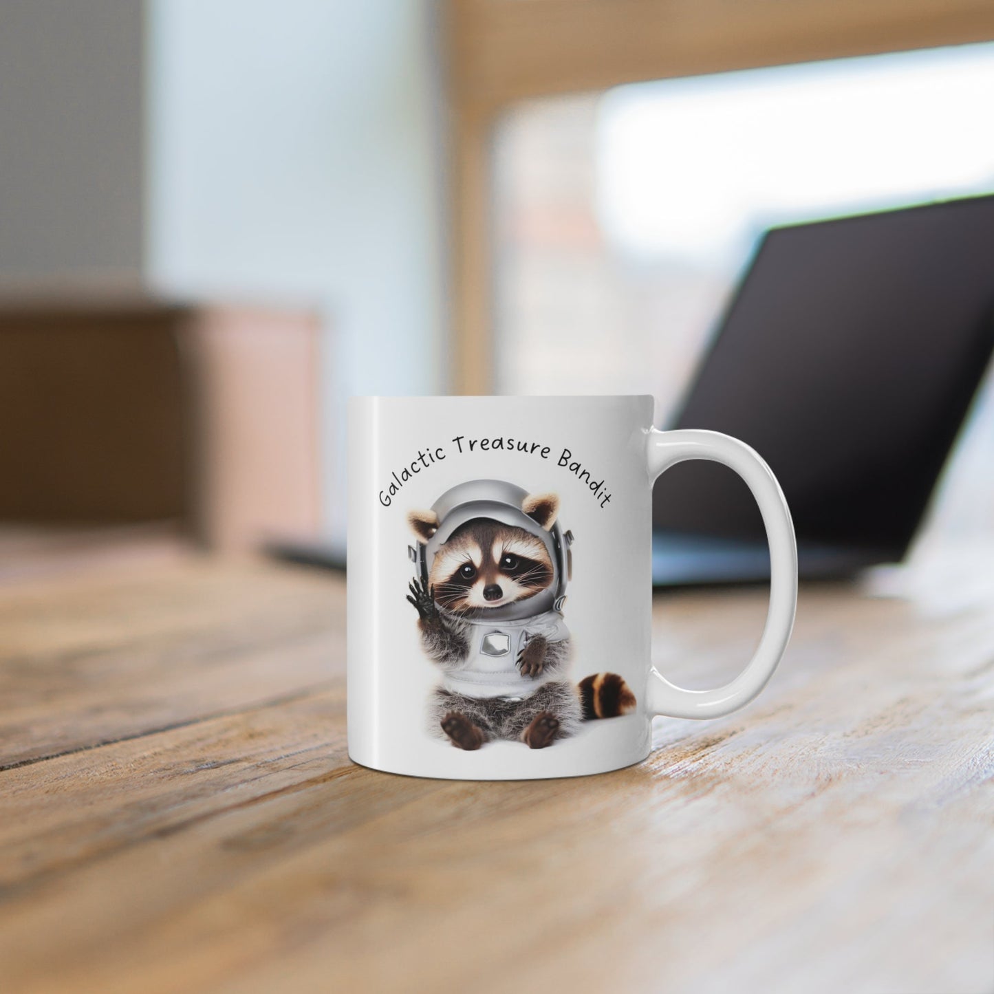 Galactic Raccoon Mug - Adorable Space Thief Treasure Cup