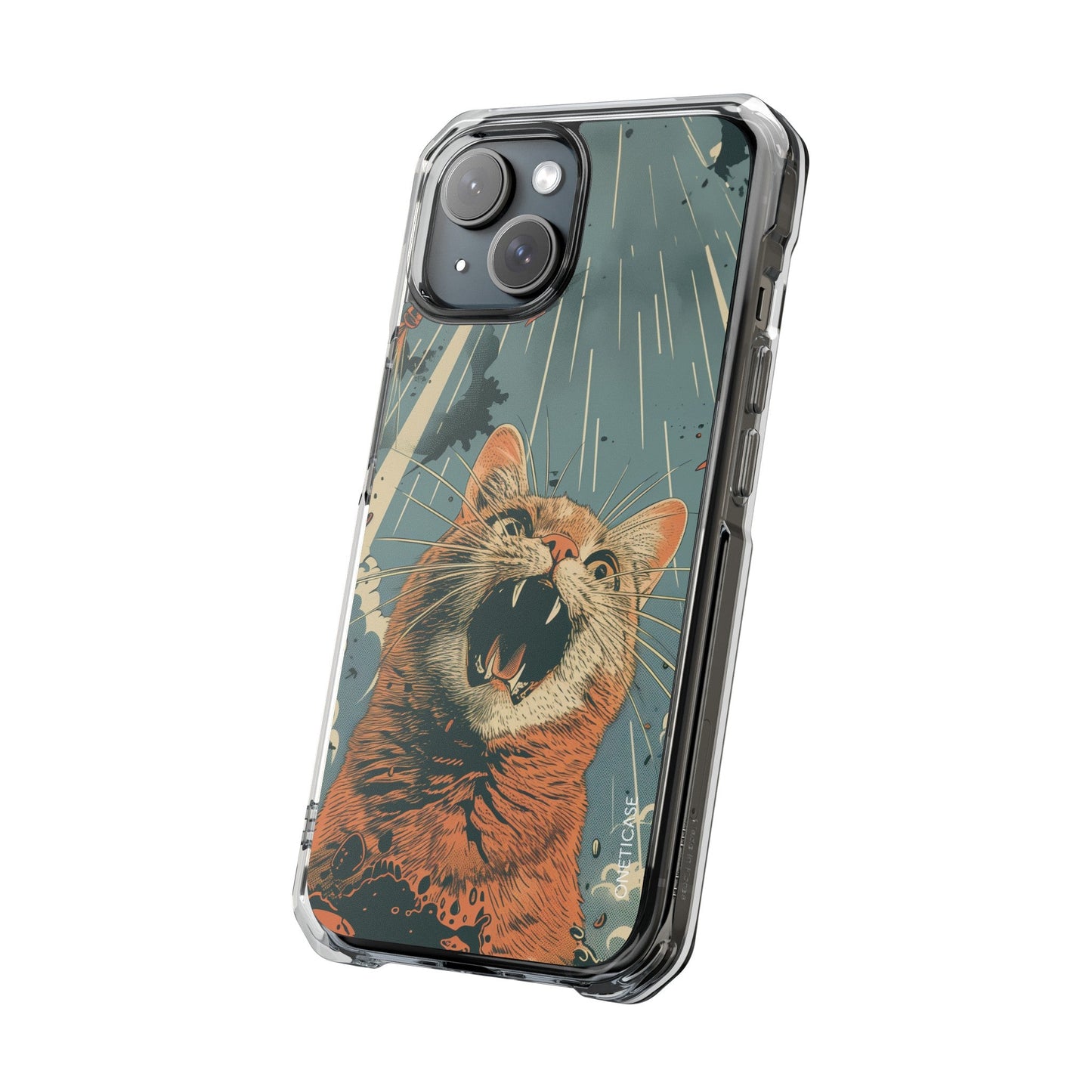 Clear Magnetic Case for Retro Cat iPhone Series