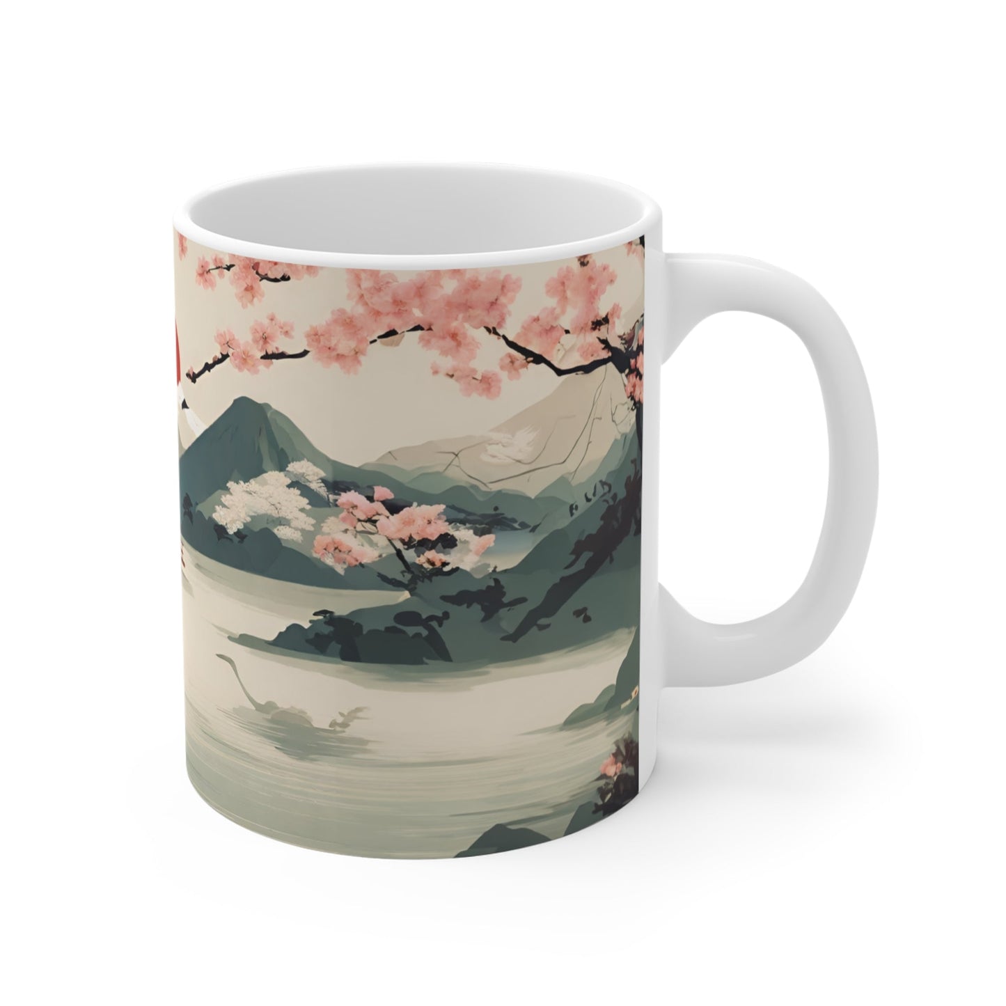 Vintage Mug featuring Traditional Japanese Cherry Blossom Art