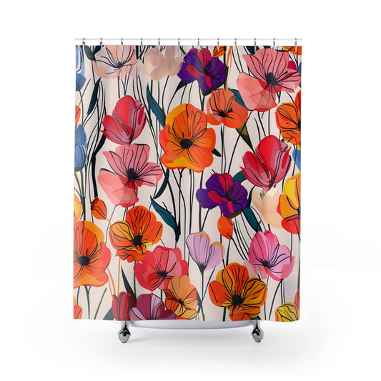 Shower Curtain with Primrose Design