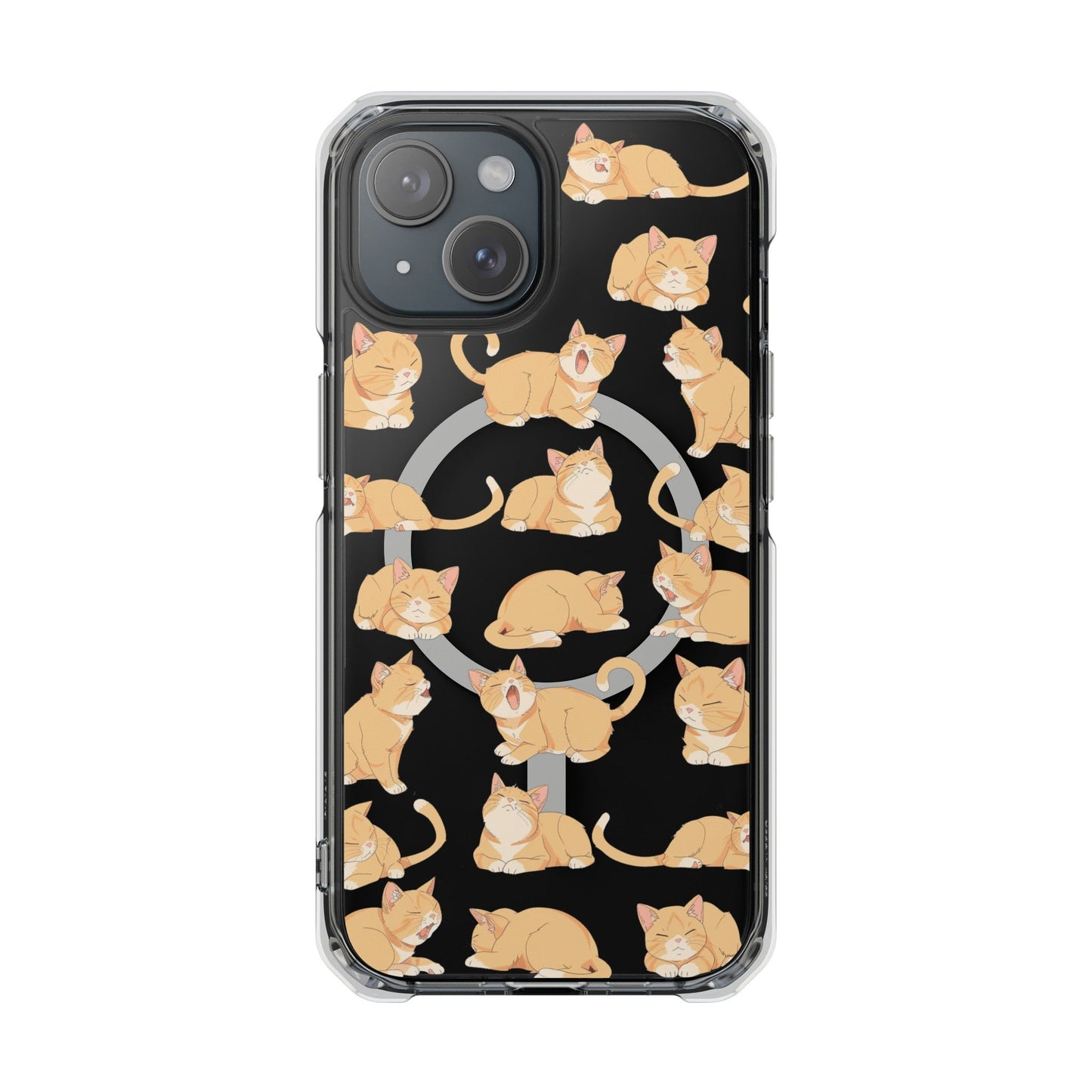 Tabby Feline Design Magnetic Case for iPhone 14 and 15 Series