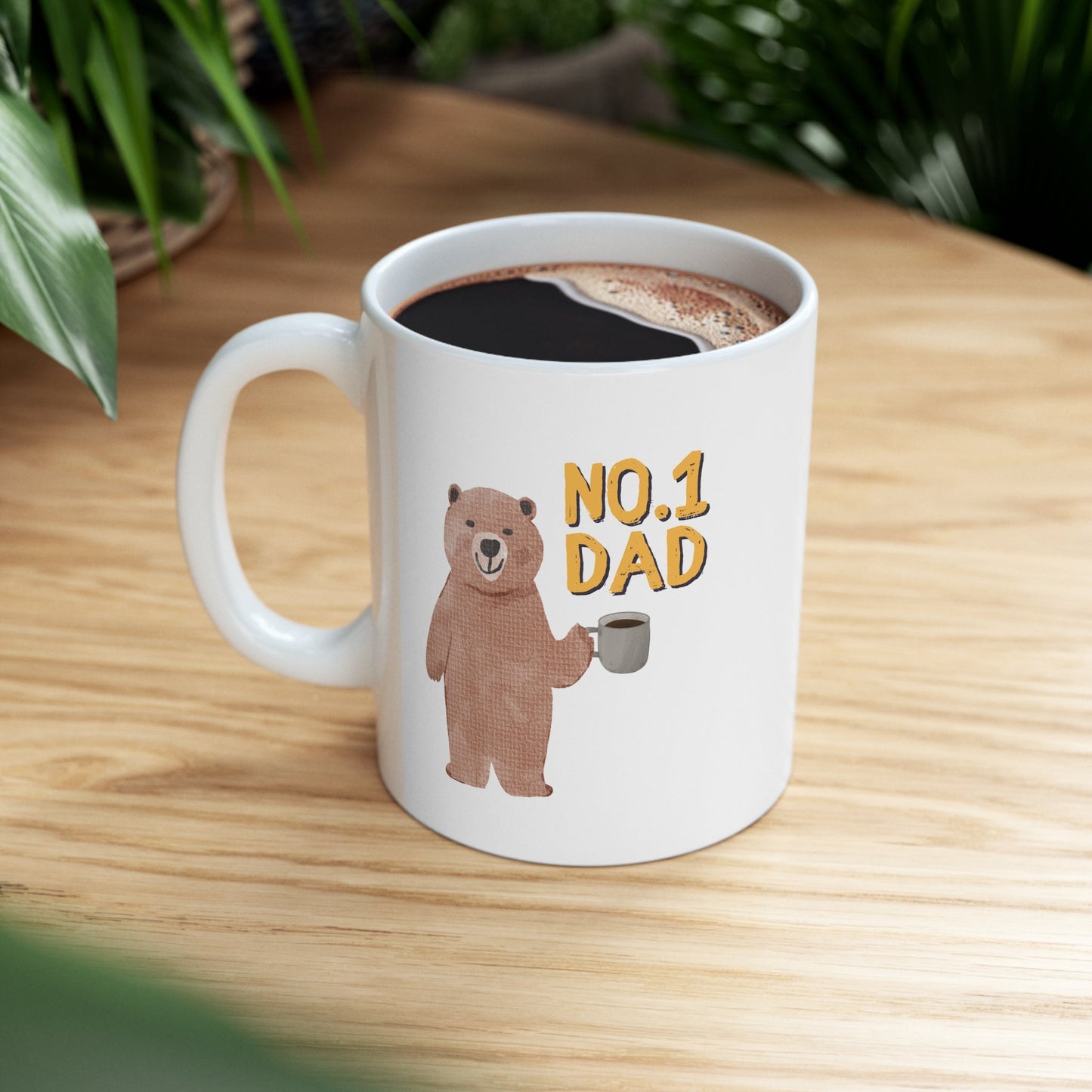 Top Dad Teddy Bear Mug for Tea and Coffee
