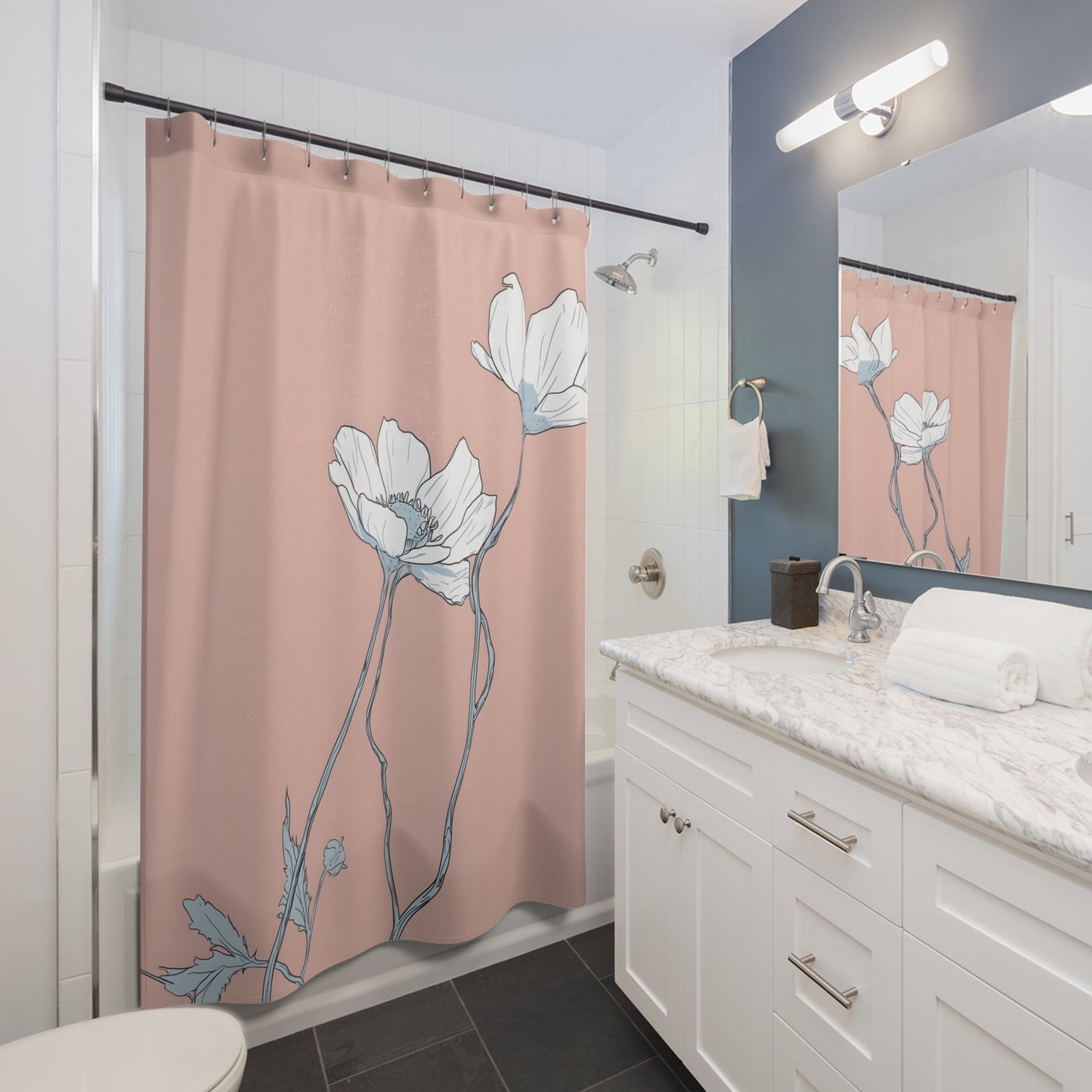Pink Anemone Shower Curtain