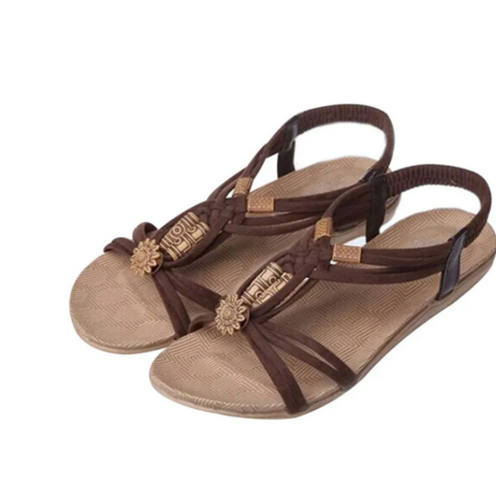 Beaded Low Heel Sandals for Women