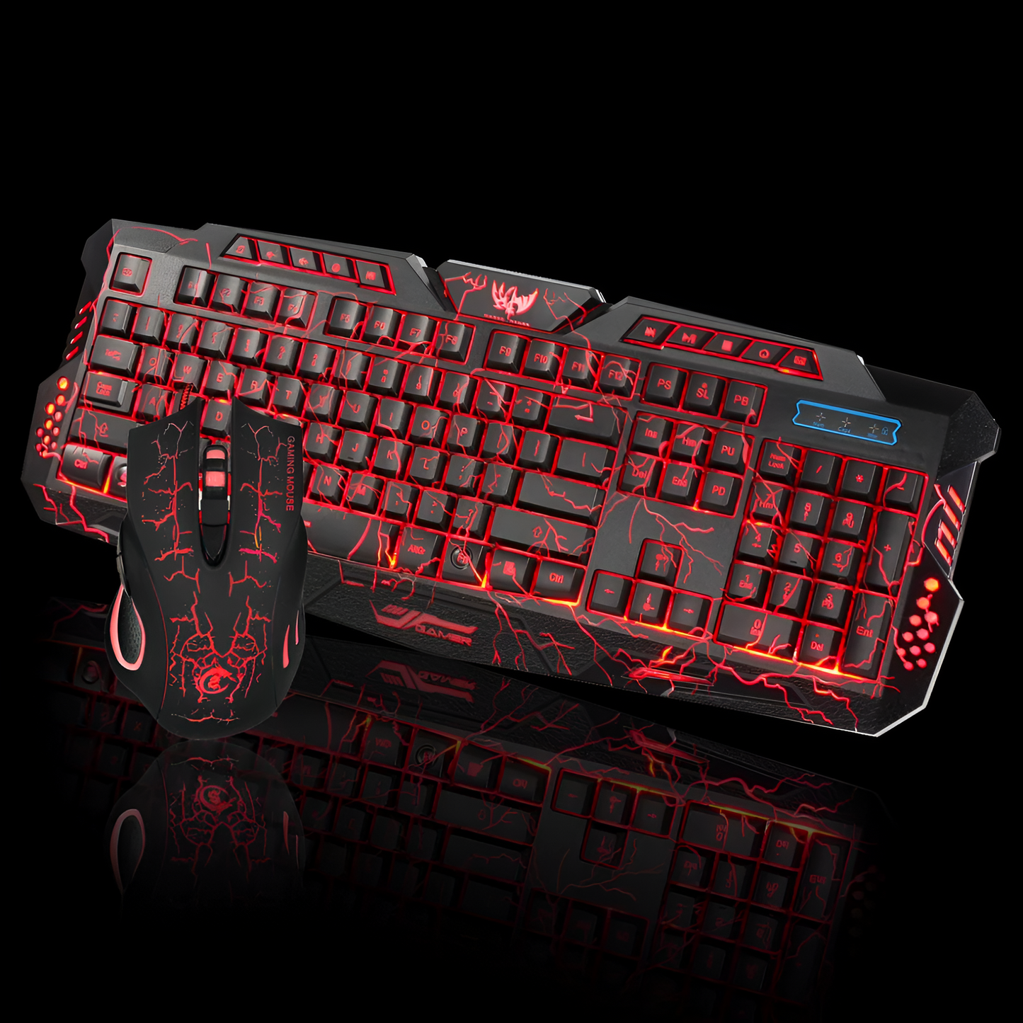 2.4G Gaming Keyboard and Mouse Set - Enhanced Thunderstorm Experience