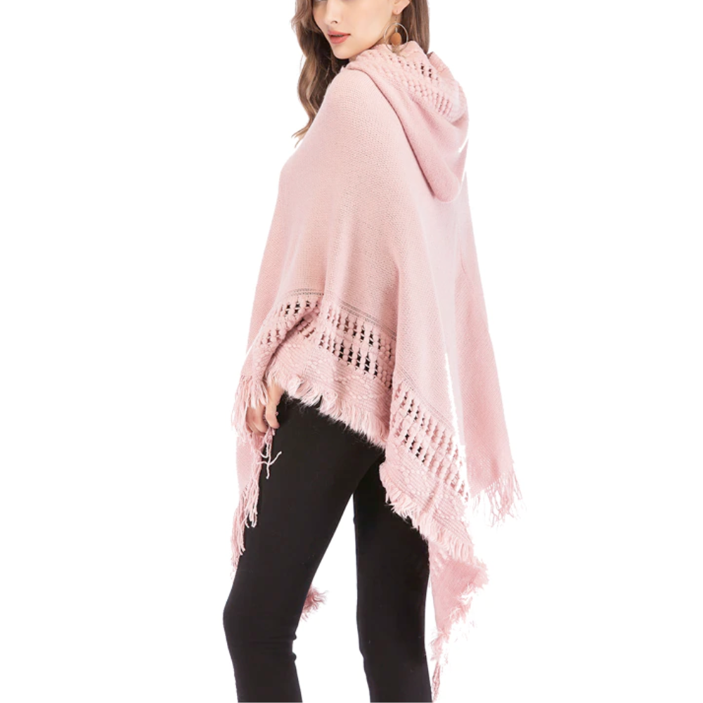 Women's Fringed Hooded Cape