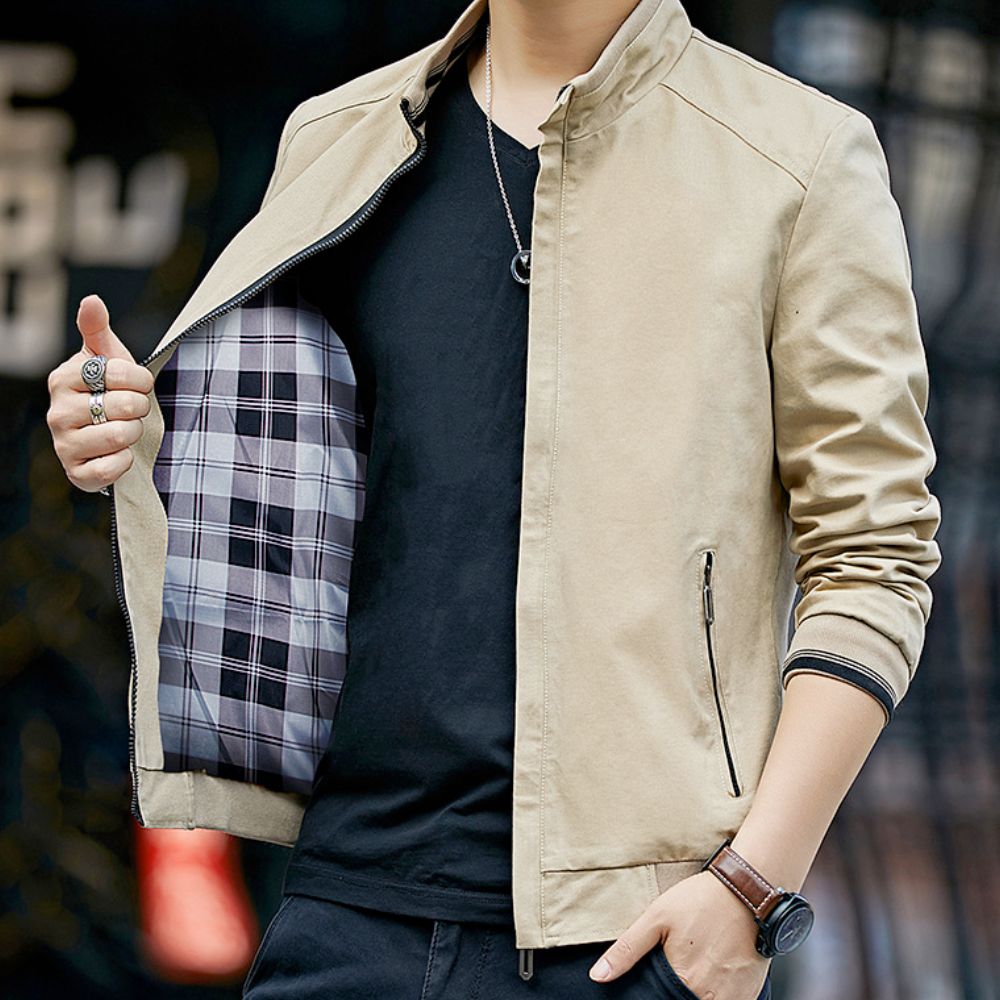 Short Casual Men's Zippered Jacket