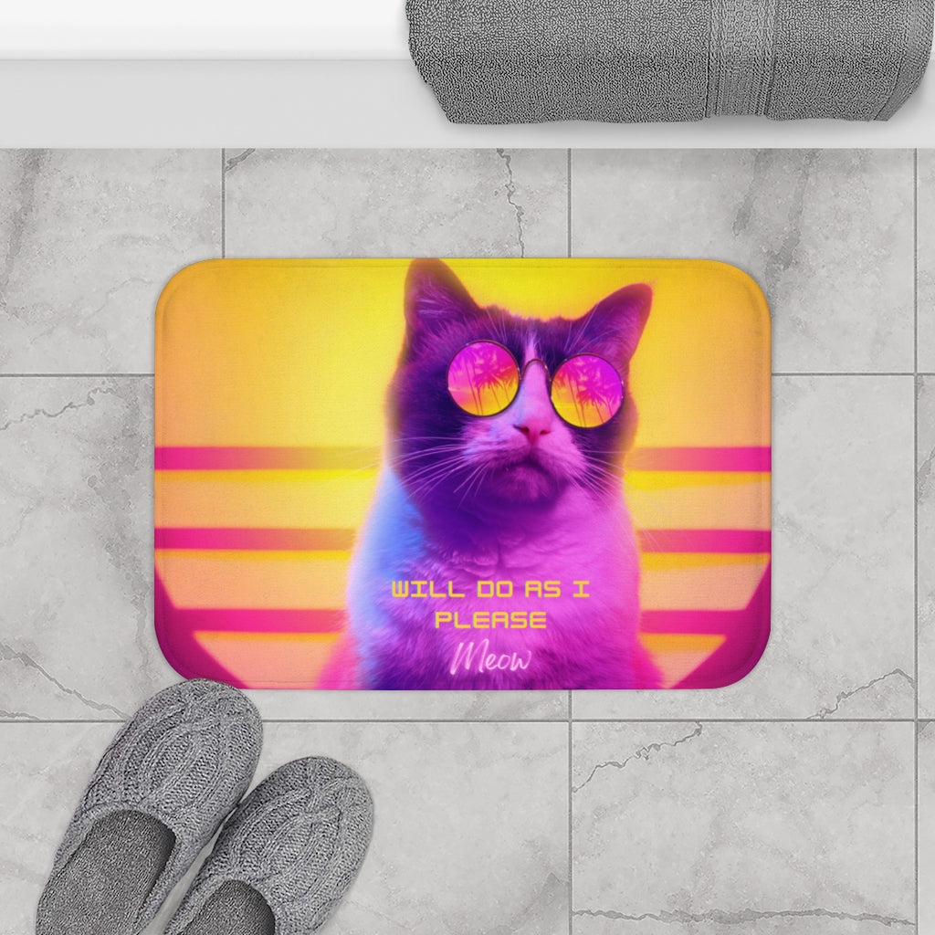 Vintage Feline Bathroom Rug Decor