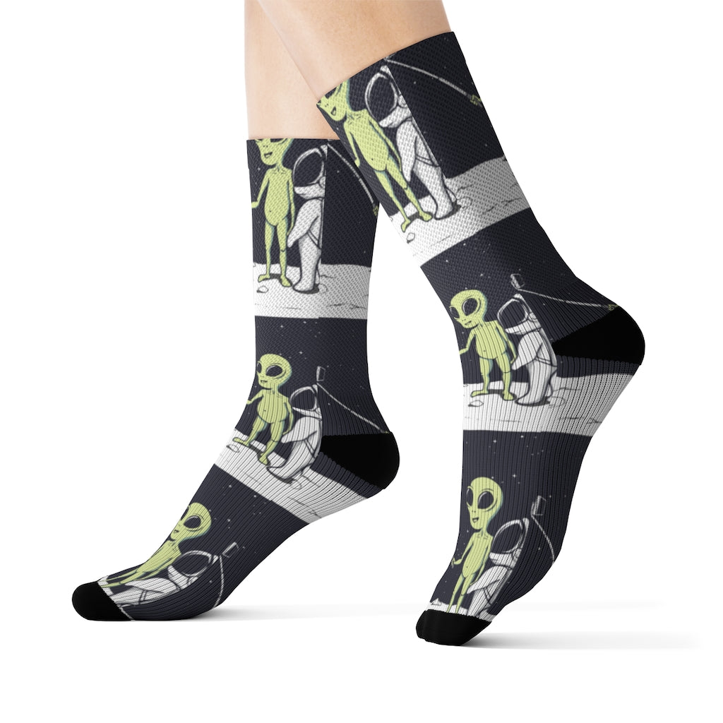 Quirky Extraterrestrial Selfie Socks