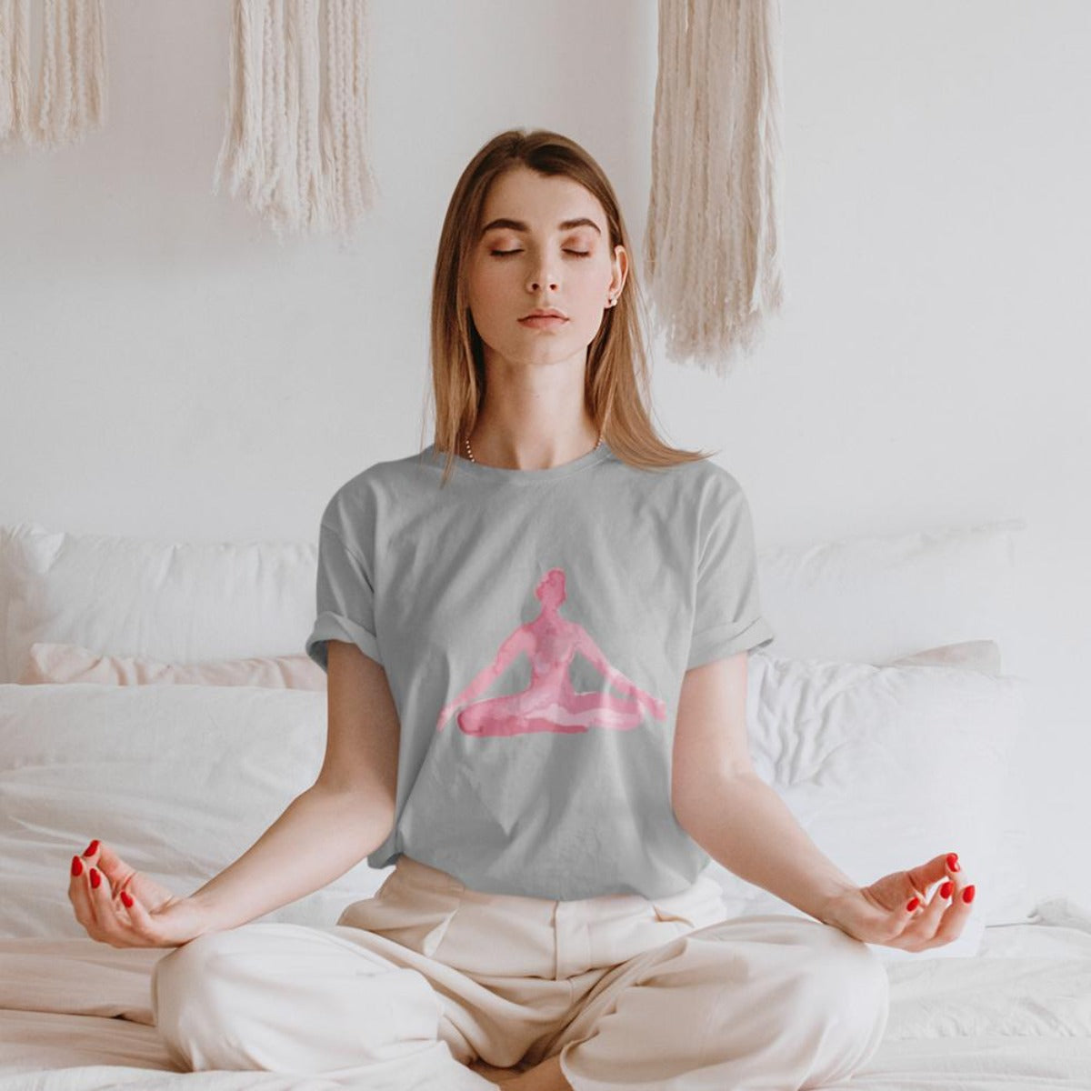 Yoga Print T-Shirt for Meditation Poses