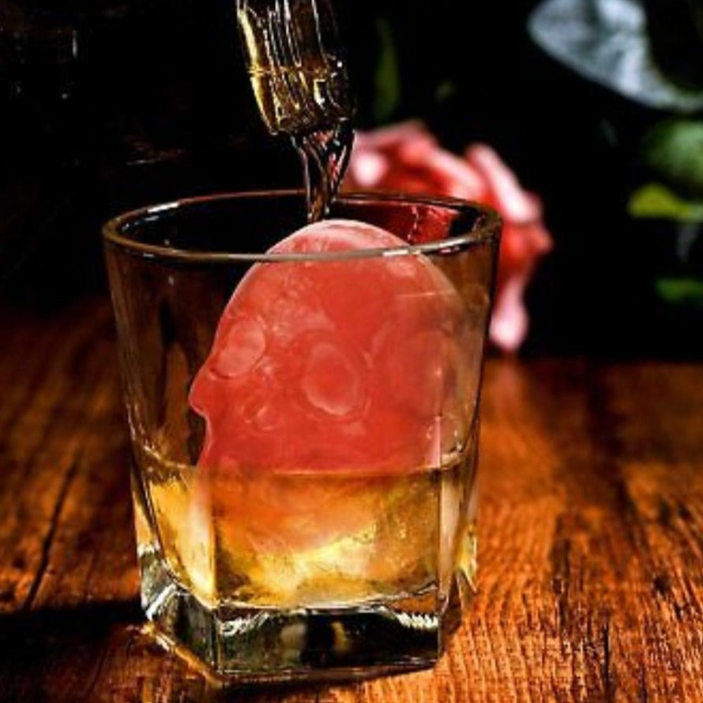 Skull Shape Ice Cube Mold for Spooky Skeleton Themed Beverages