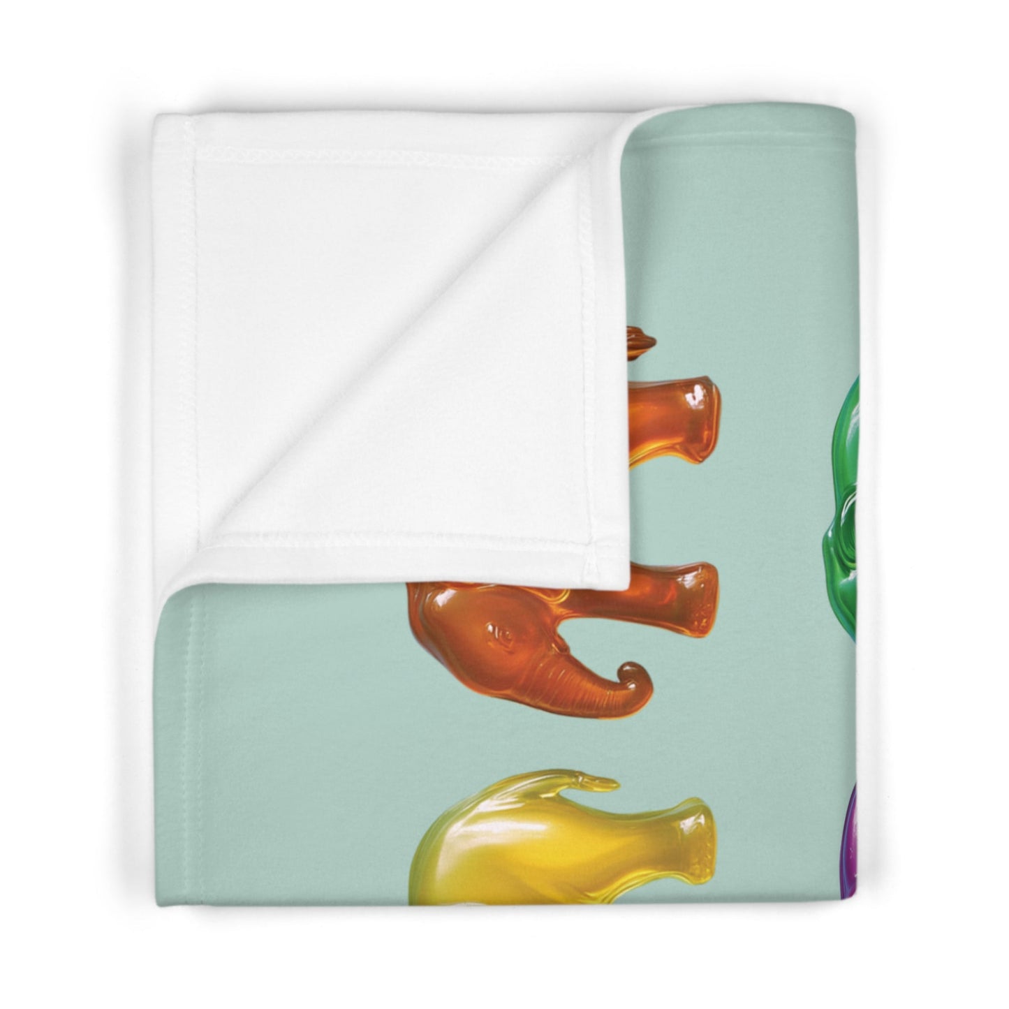 Soft Fleece Baby Blanket with Elephant-Shaped Gummies