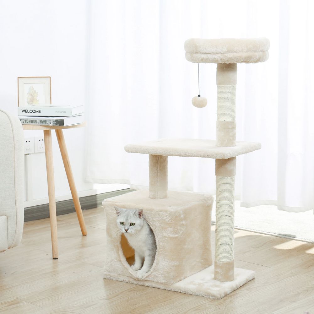 3 Level Cat Scratching Tree House