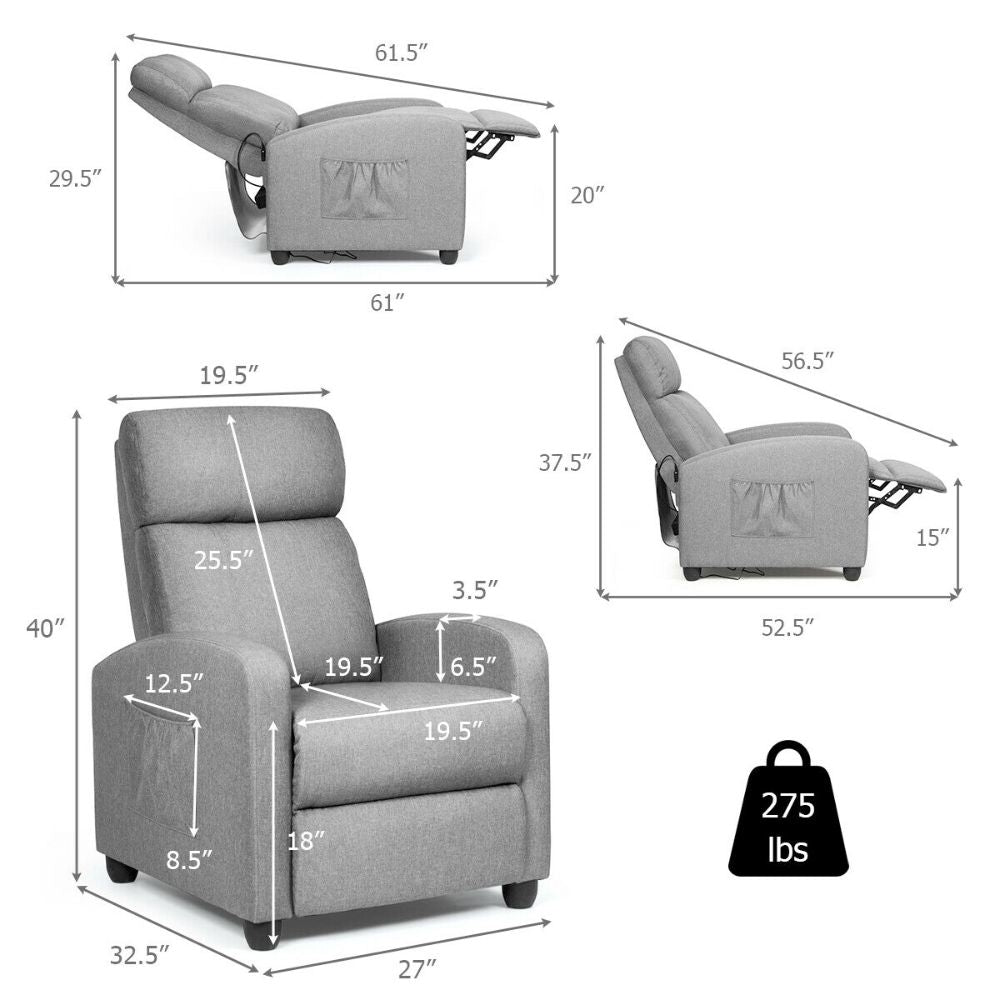 Fabric Reclining Massage Chair
