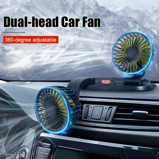 Adjustable Car Fan with Dual Ventilation