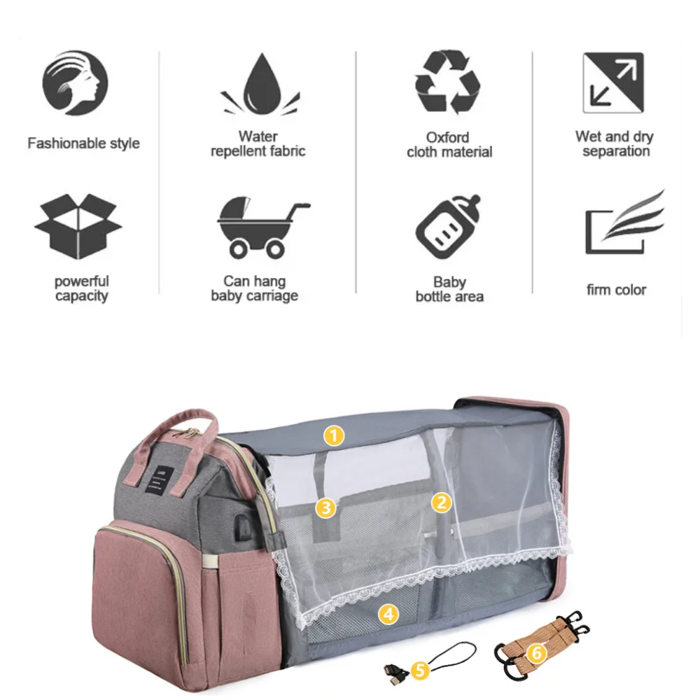 Versatile Diaper Tote with Enhanced Play Mode
