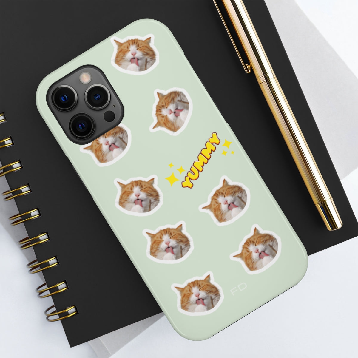 Yummy Feline Durable iPhone Case with Wireless Charging