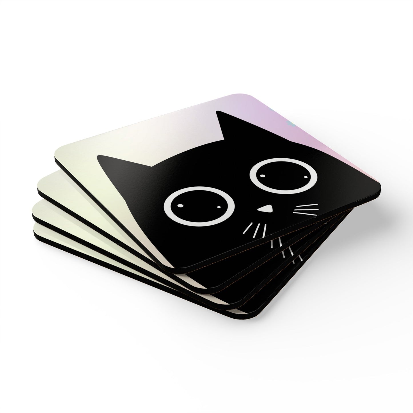 Adorable Feline Beverage Coaster Set (4 Pieces)