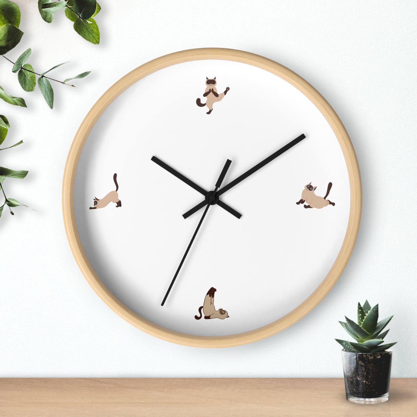 Yoga Cat Wall Clock